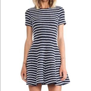 Theory Navy and White Striped Dress